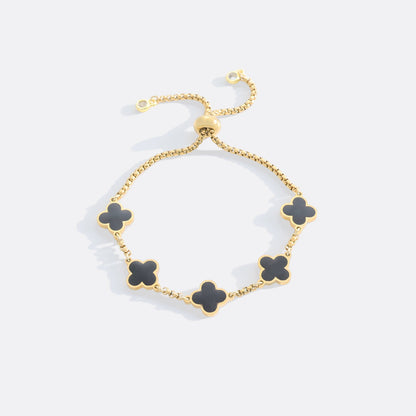 Pulsera esmaltada con trébol de cuatro hojas