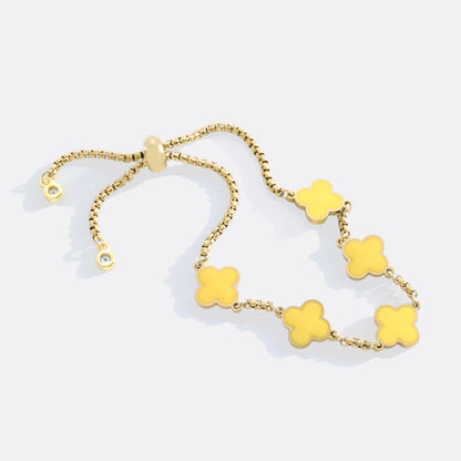 Pulsera esmaltada con trébol de cuatro hojas