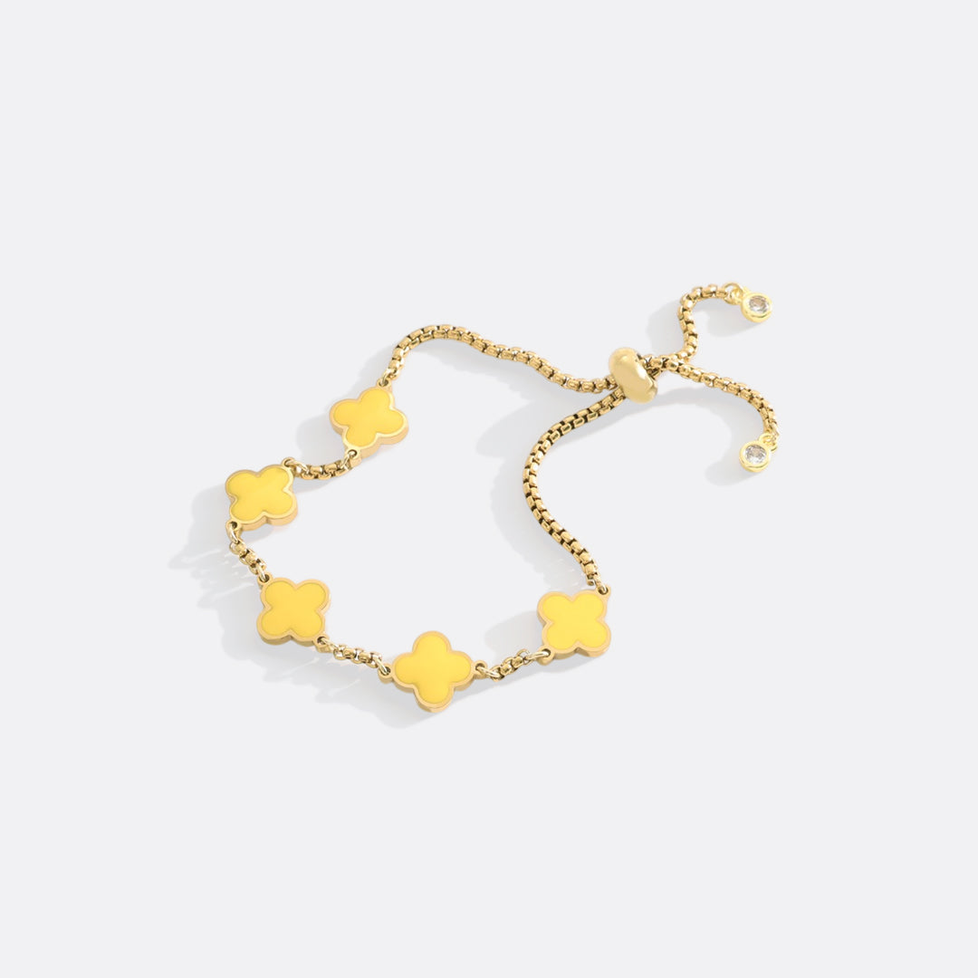 Pulsera esmaltada con trébol de cuatro hojas