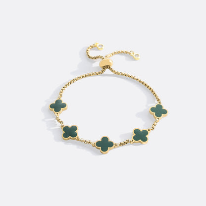 Pulsera esmaltada con trébol de cuatro hojas
