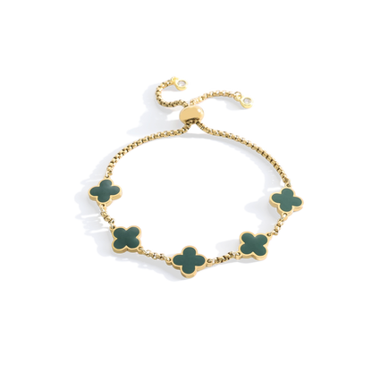 Pulsera esmaltada con trébol de cuatro hojas