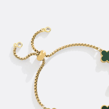 Pulsera esmaltada con trébol de cuatro hojas