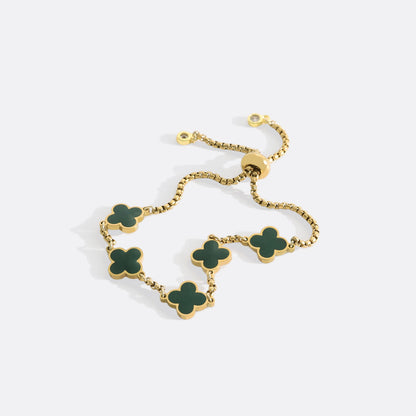 Pulsera esmaltada con trébol de cuatro hojas