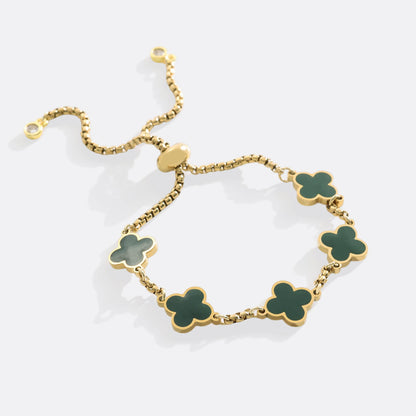 Pulsera esmaltada con trébol de cuatro hojas