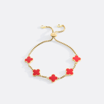 Pulsera esmaltada con trébol de cuatro hojas
