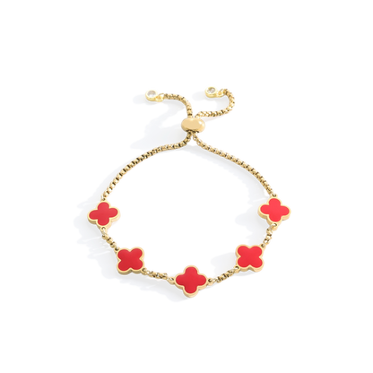 Pulsera esmaltada con trébol de cuatro hojas