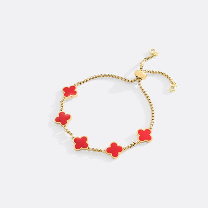 Pulsera esmaltada con trébol de cuatro hojas