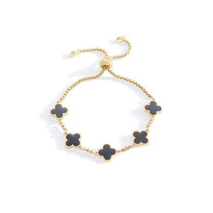 Pulsera esmaltada con trébol de cuatro hojas