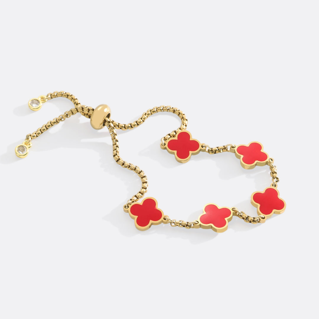 Pulsera esmaltada con trébol de cuatro hojas
