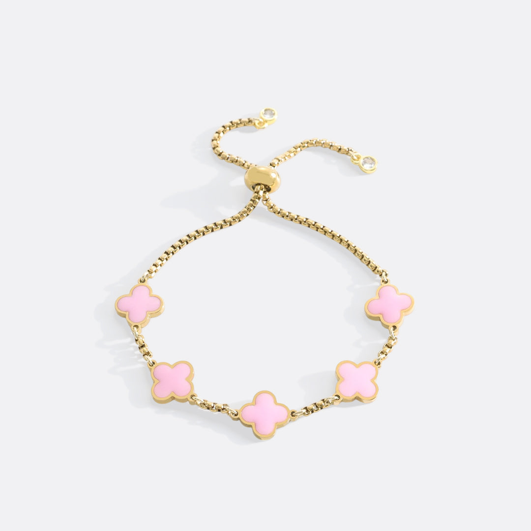 Pulsera esmaltada con trébol de cuatro hojas