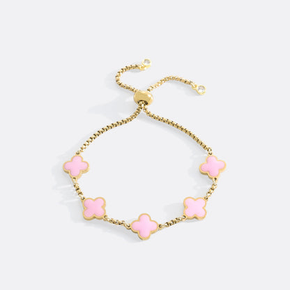 Pulsera esmaltada con trébol de cuatro hojas