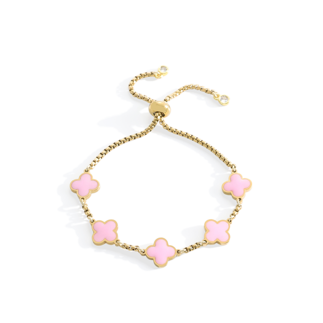 Pulsera esmaltada con trébol de cuatro hojas