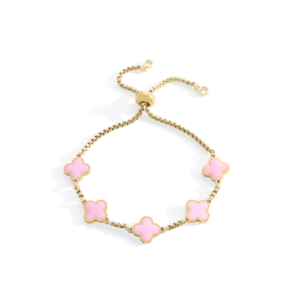 Pulsera esmaltada con trébol de cuatro hojas