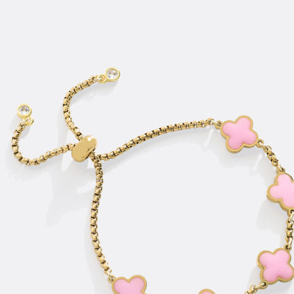 Pulsera esmaltada con trébol de cuatro hojas