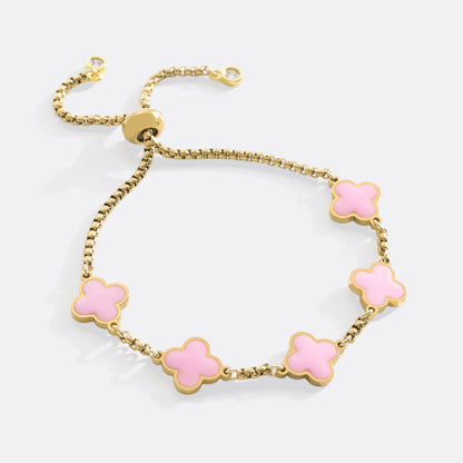 Pulsera esmaltada con trébol de cuatro hojas