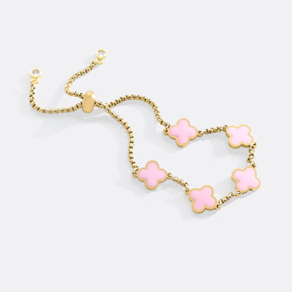 Pulsera esmaltada con trébol de cuatro hojas
