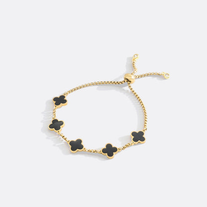 Pulsera esmaltada con trébol de cuatro hojas
