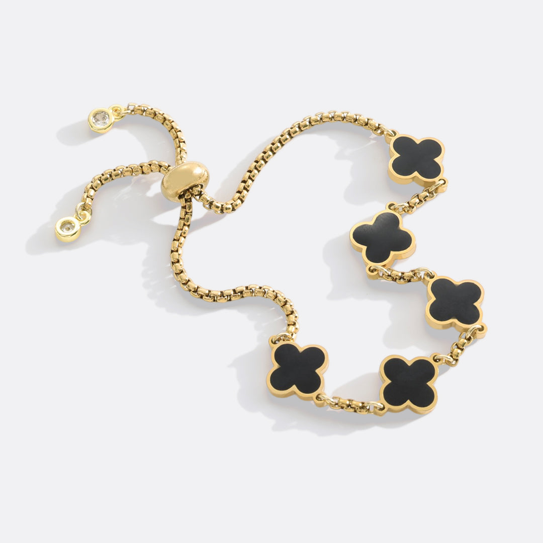 Pulsera esmaltada con trébol de cuatro hojas