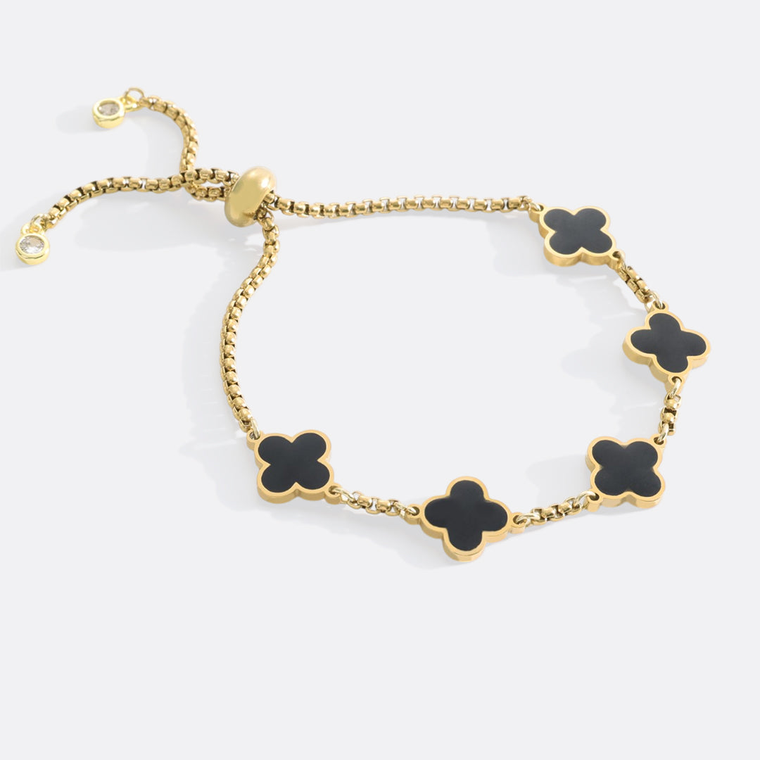 Pulsera esmaltada con trébol de cuatro hojas