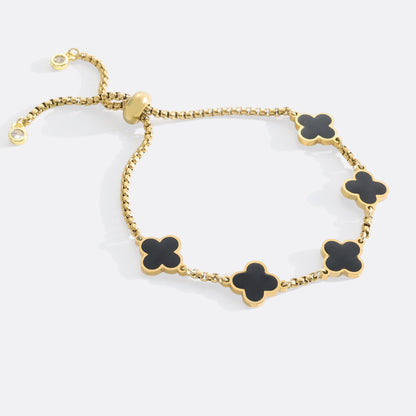 Pulsera esmaltada con trébol de cuatro hojas