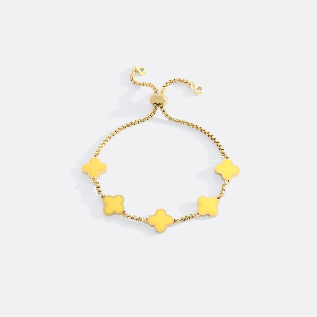 Pulsera esmaltada con trébol de cuatro hojas
