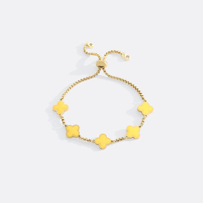 Pulsera esmaltada con trébol de cuatro hojas
