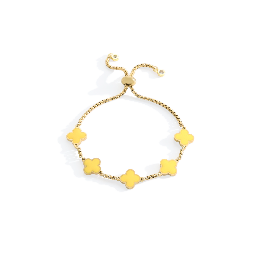Pulsera esmaltada con trébol de cuatro hojas