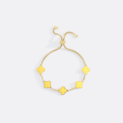 Pulsera esmaltada con trébol de cuatro hojas