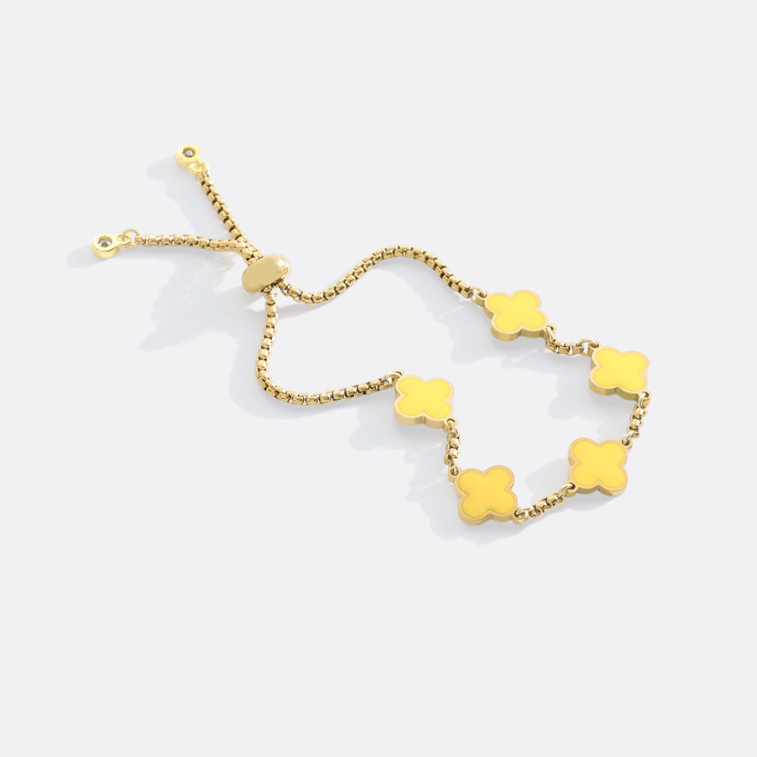 Pulsera esmaltada con trébol de cuatro hojas