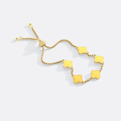 Pulsera esmaltada con trébol de cuatro hojas