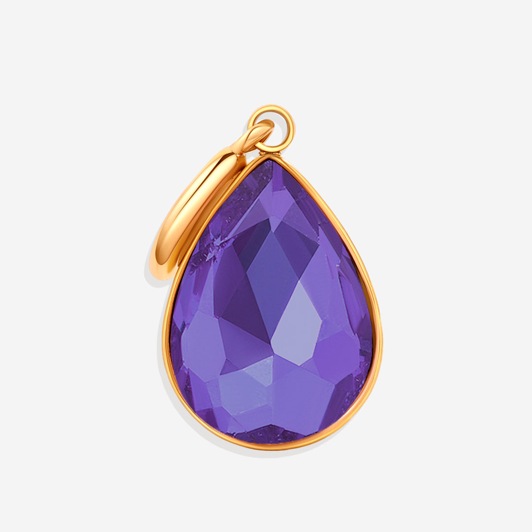 Charm de lágrima con piedra de nacimiento