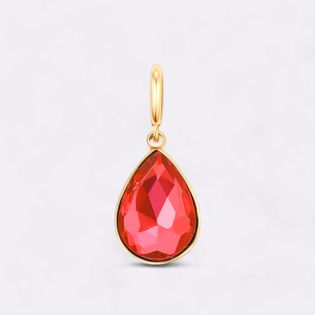 Charm de lágrima con piedra de nacimiento
