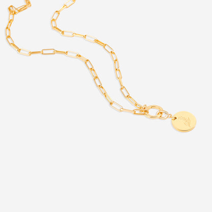 Charm de disco grabado con flor de nacimiento