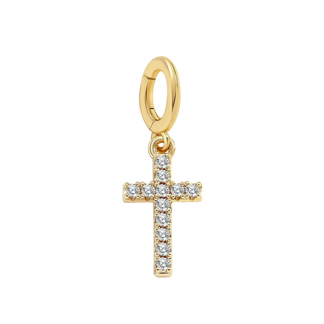 Pendentif croix pavée