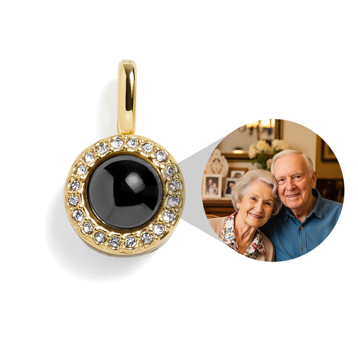 Personalized Pavé Circle Photo Charm