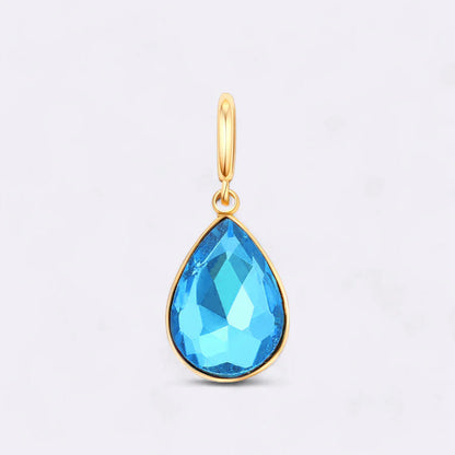 Charm de lágrima con piedra de nacimiento