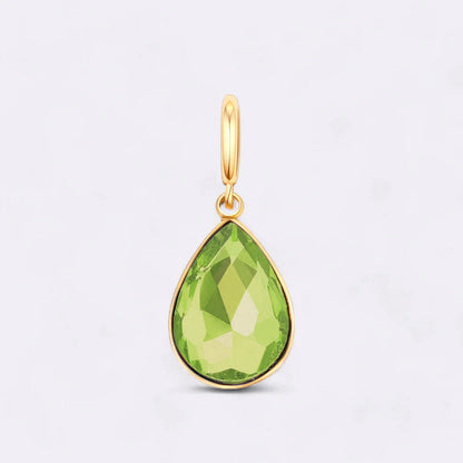 Charm de lágrima con piedra de nacimiento