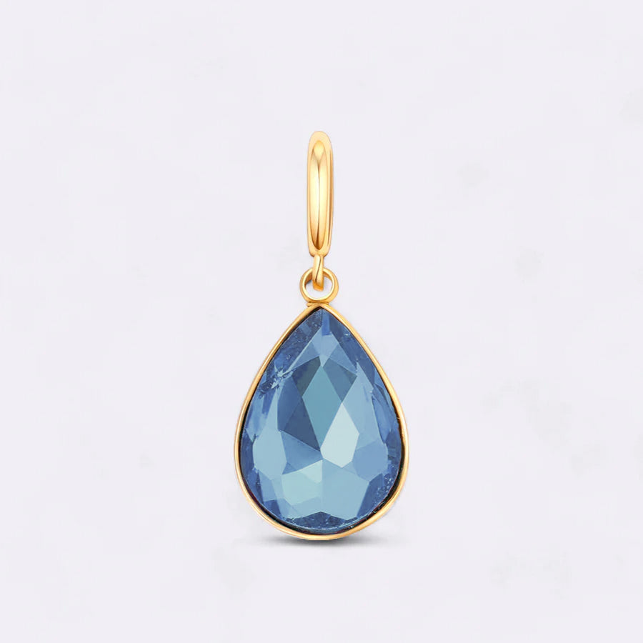 Charm de lágrima con piedra de nacimiento