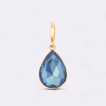 Charm de lágrima con piedra de nacimiento