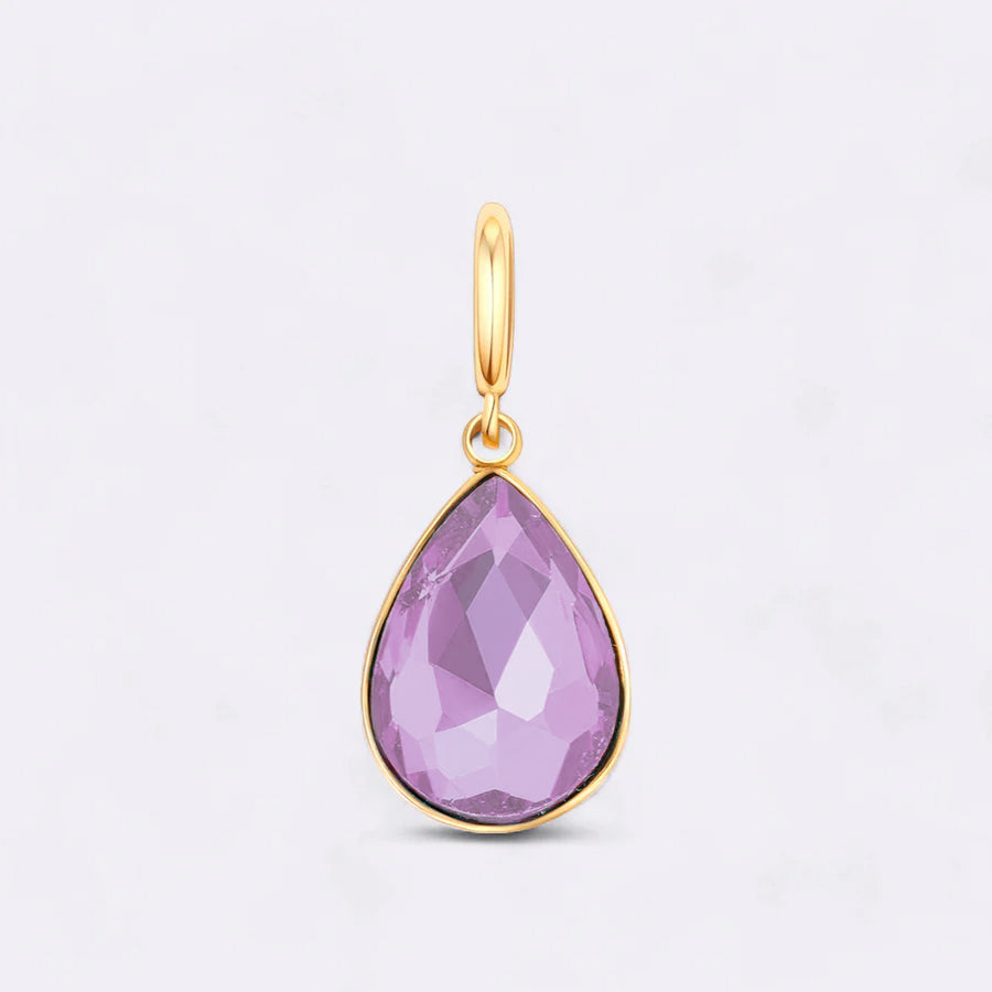 Charm de lágrima con piedra de nacimiento