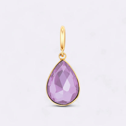 Charm de lágrima con piedra de nacimiento