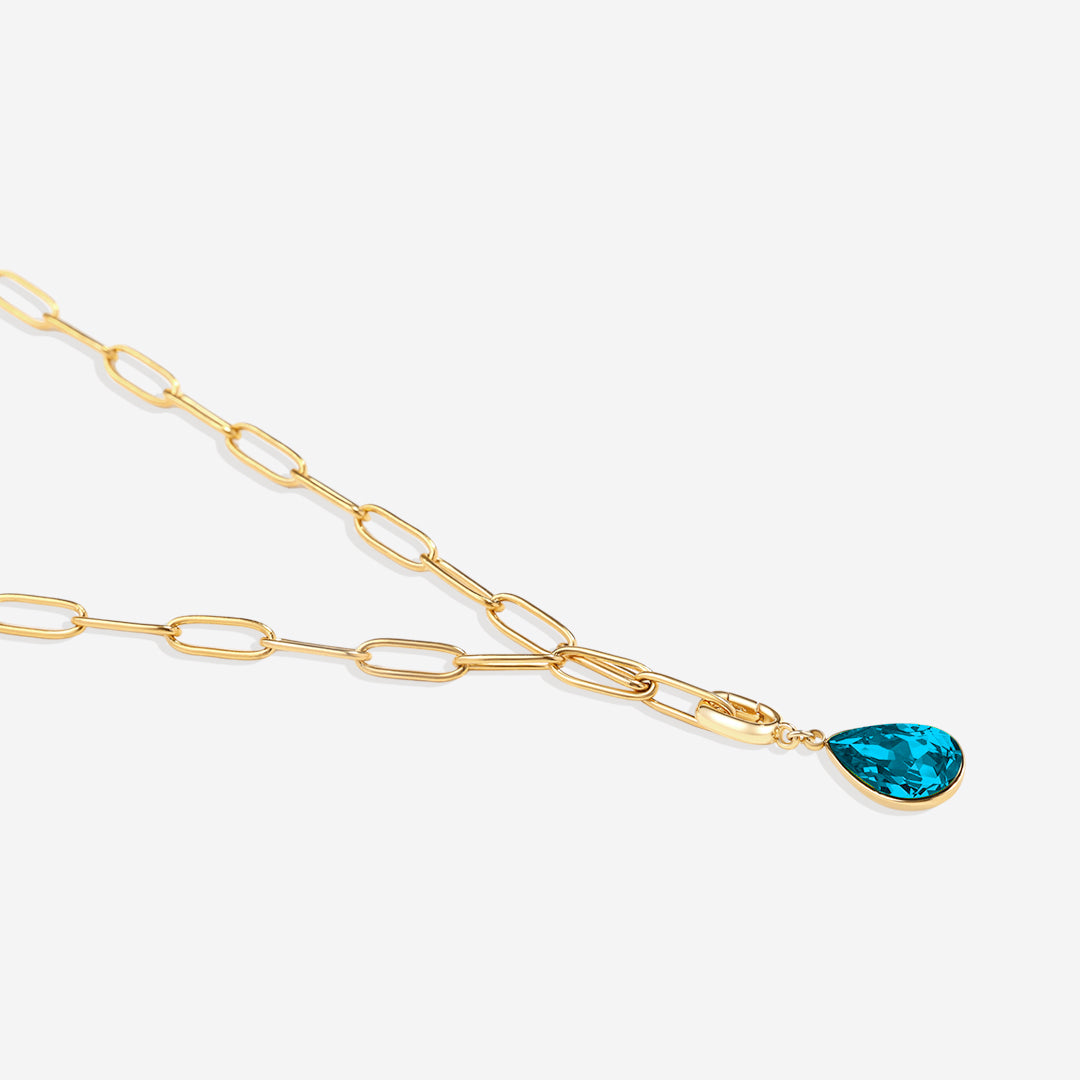 Charm de lágrima con piedra de nacimiento