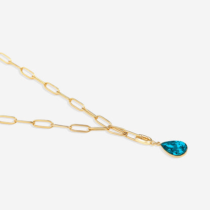 Charm de lágrima con piedra de nacimiento