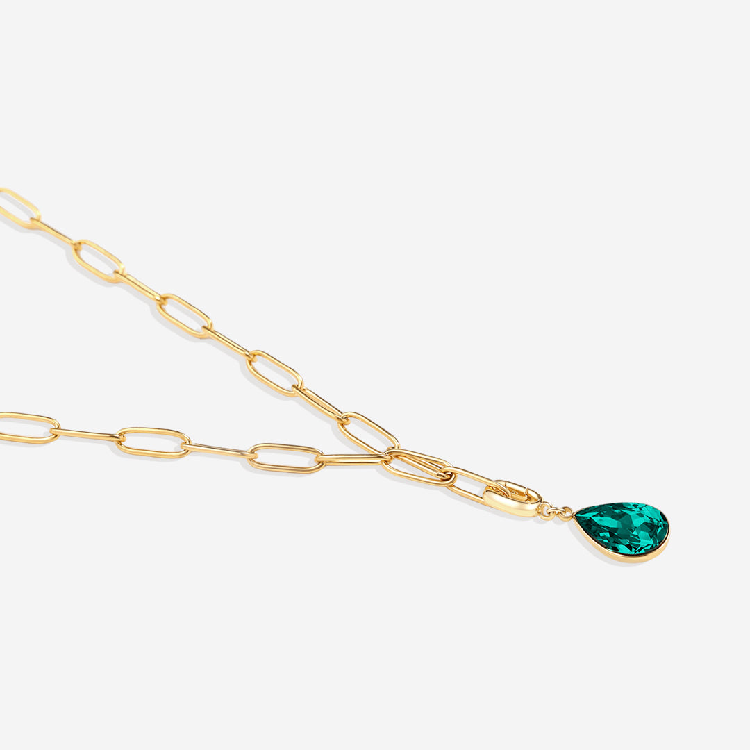 Charm de lágrima con piedra de nacimiento