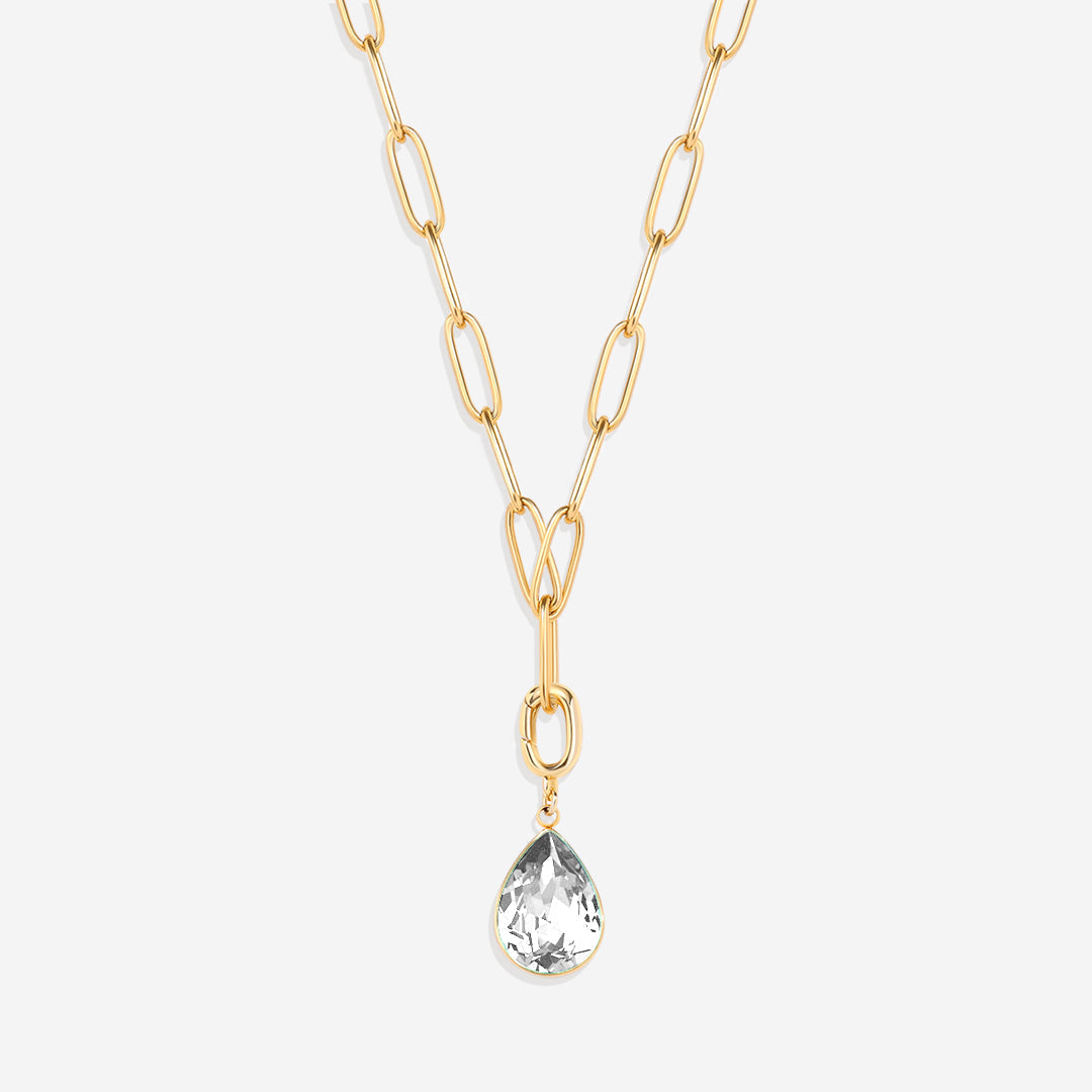 Charm de lágrima con piedra de nacimiento