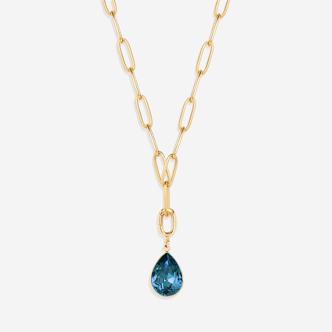 Charm de lágrima con piedra de nacimiento