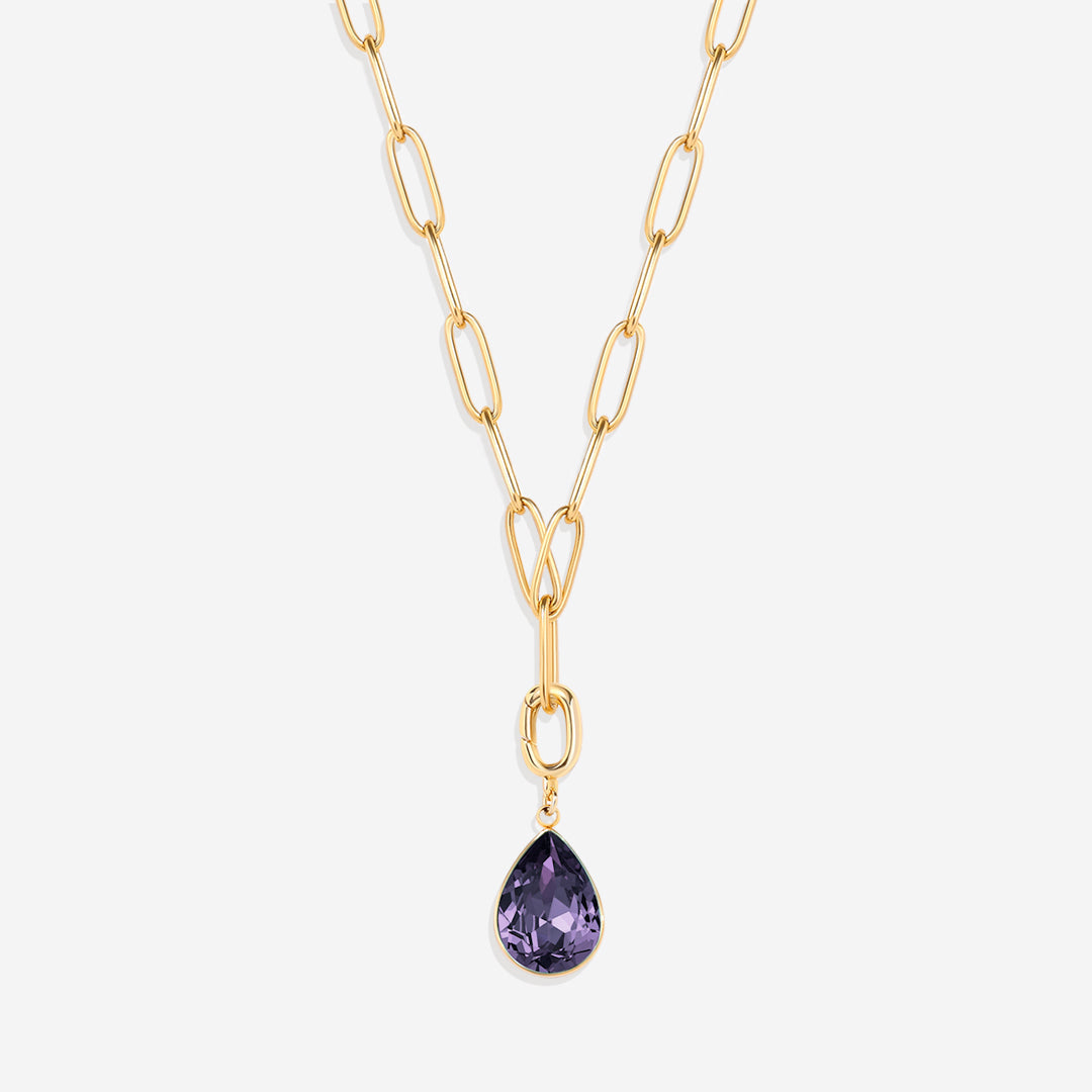 Charm de lágrima con piedra de nacimiento