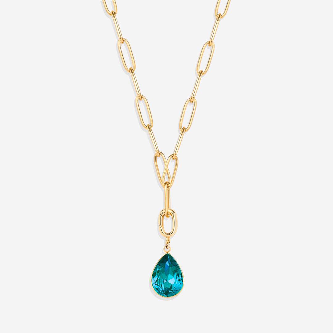 Charm de lágrima con piedra de nacimiento