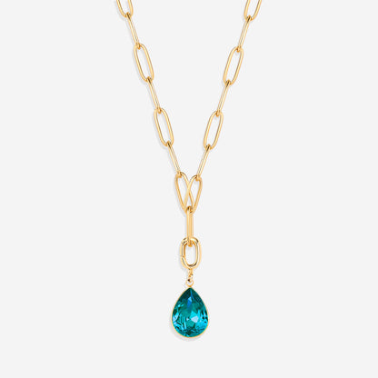 Charm de lágrima con piedra de nacimiento