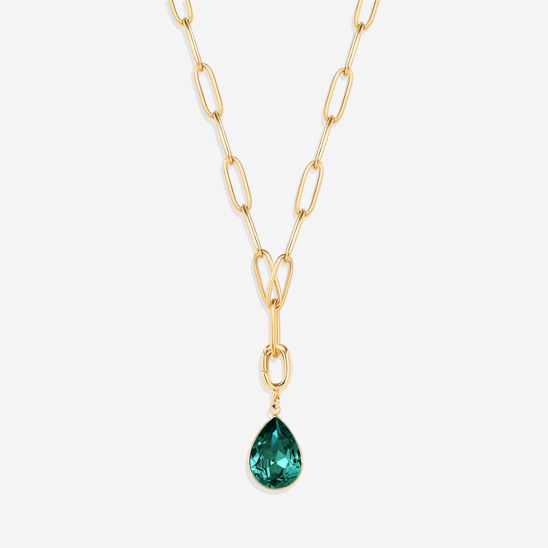 Charm de lágrima con piedra de nacimiento
